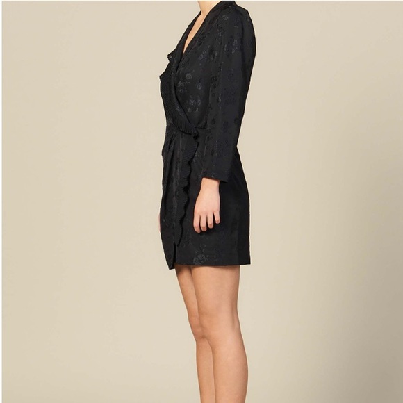 Sandro Walls Faux-Wrap Mini Dress - Picture 13 of 14